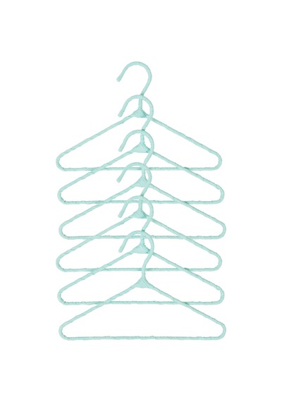 Ocean Home Textile 6'lı Mint Renk Kumaş Kaplı Metal Bebek Giysi Askısı19.5 X 30 X 0.3 Cm Yeşil