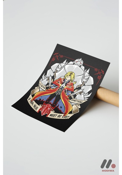 Fullmetal Alchemist Simya Poster, Çerçevesiz Yüksek Kalite Duvar Afişi - Anime Severlere Özel Hediye