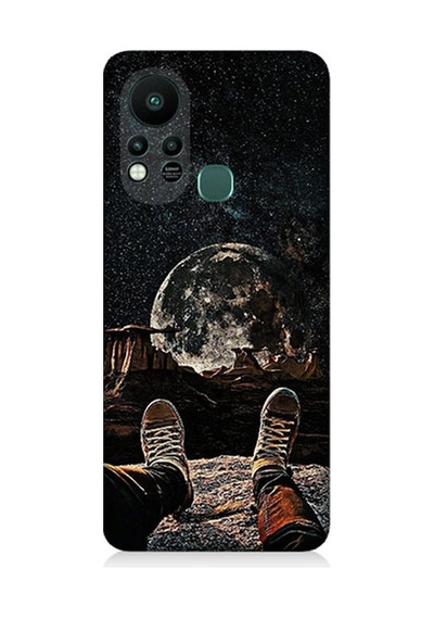 İnfinix Hot 11s Uyumlu Yıldızlı Bir Gece Ve Ay Desenli Silikon Kılıf