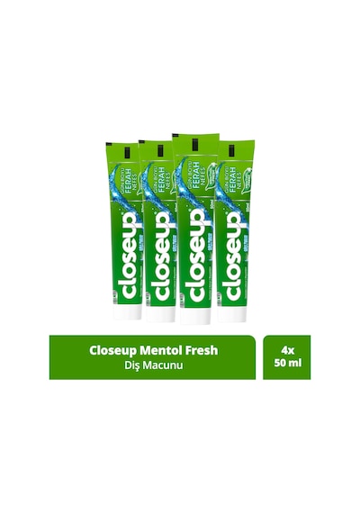 Close Up Diş Macunu Menthol Fresh Ağız Bakım Suyu Etkili 4 x 50 ML