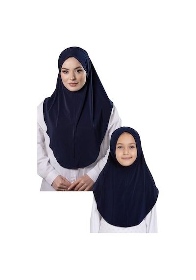 Hürrem Bone Lacivert Pratik Anne Kız Kombin Tesettür Eşarp Sandy Düz Hijab 230812 02 Lacivert
