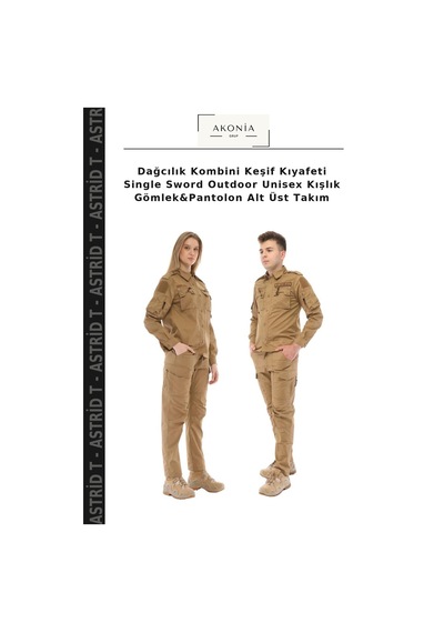 Dağcılık Kombini Keşif Kıyafeti Single Sword Outdoor Unisex Kışlık Gömlek&pantolon Alt Üst Takım Çok Renkli