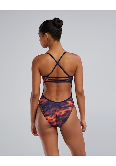 Tyr Durafast Elite Kadın Trinityfit Mayo - Soren Lacivert - Turuncu