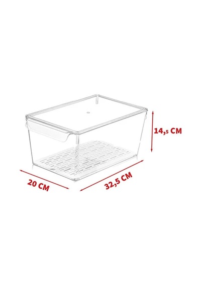 Frostybox Büyük Boy Kapaklı Buzdolabı Düzenleyici & Dolap İçi Organizer Set 3 Adet Diğer