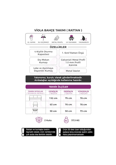 Viola Serisi 1. Sınıf 2+1+1 Beyaz Rattan Gri Minder Bahçe Balkon Oturma Koltuk Takımı Viola Serisi 1. Sınıf 2+1+1 Beyaz Rattan Gri Minder Bahçe Balkon Oturma Koltuk Takımı