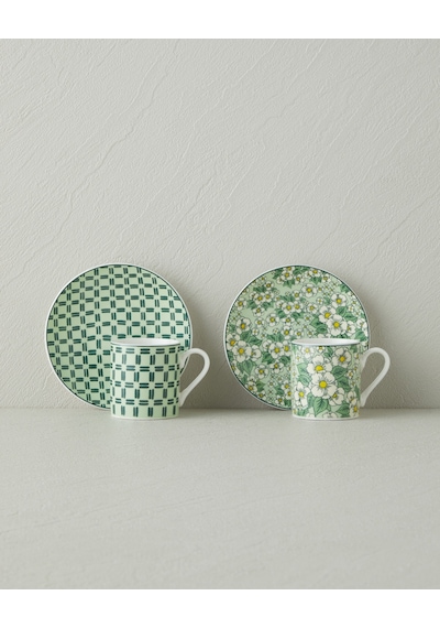 English Home Isola New Bone China 4 Parça 2 Kişilik Kahve Fincan Takımı 80 Ml Yeşil