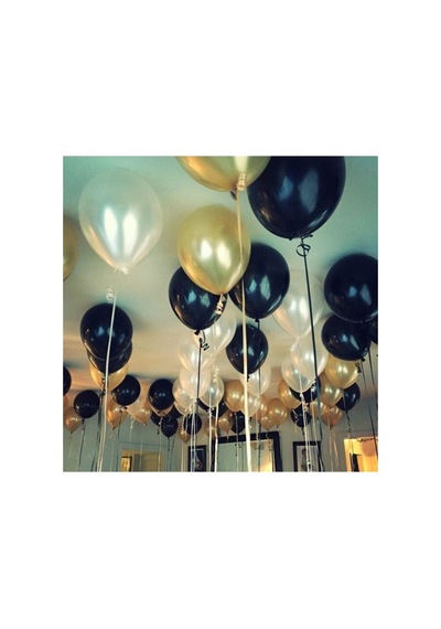 30 Adet Metalik Sedefli Gold-beyaz-siyah Karışık Balon Helyumla Uçan Ekru