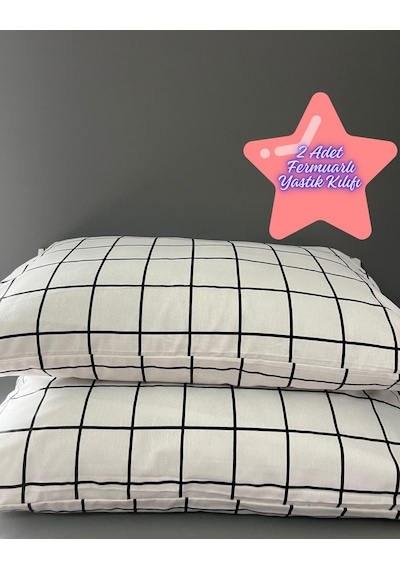 Pamuklu 2 Adet 50x70 Cm Fermuarlı Yastık Kılıfı