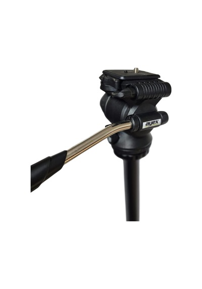 Ayex Kh-2028 Tripod Video Kafa Pan Tilt Head, 360 Dönebilen, Hızlı Bağlantı Plakalı, Metal Kollu