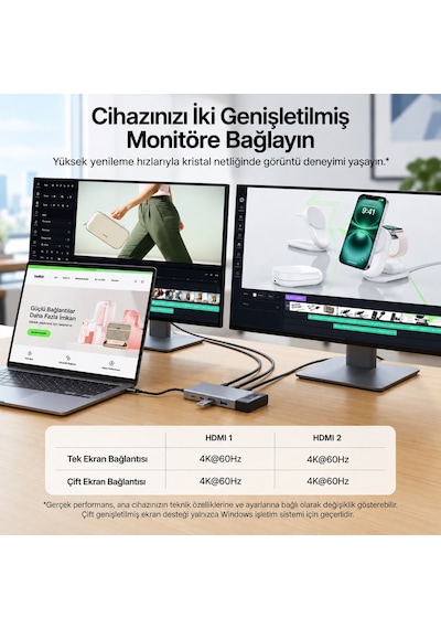Belkin Inc027hqsgy Connect 8 Port Dual Display Usb-c Hub 100w Pd 4k 60hz - Gri