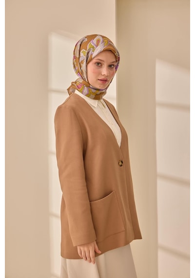 Silk Home Olinda İpek Eşarp 47003-19 Taba, Soluk Pembe, Yağ Yeşili, Gri, Leylak