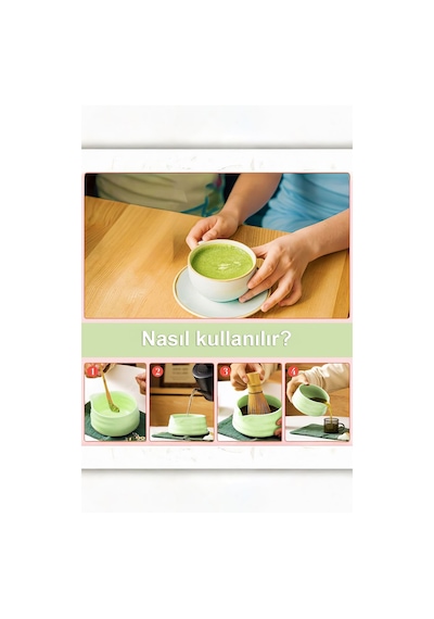 Seramik Matcha Çayı Köpürtme Kasesi Chawan Mt215 Yeşil