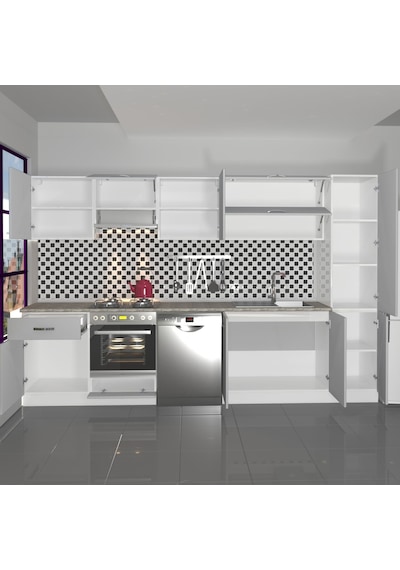 Decoraktiv Elite 325y Ankastre Fırın Modüllü Mdf Hazır Mutfak Dolabı - Tezgah Dahil - Buz Gri Açık Gri Decoraktiv Elite 325y Ankastre Fırın Modüllü Mdf Hazır Mutfak Dolabı - Tezgah Dahil - Buz Gri Açık Gri