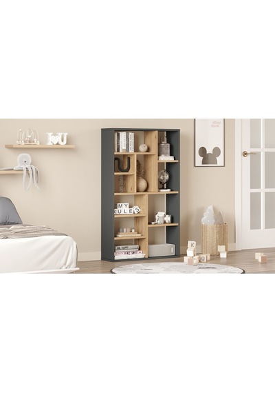 Korrion Kitaplık 124cm Sepet-antrasit Kor1-sa Antrasit