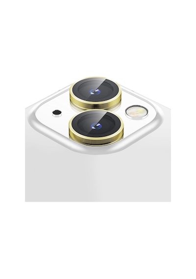 Buff Apple Uyumlu iPhone 15 / 15 Plus Kamera Metal Lens Koruyucu Gold