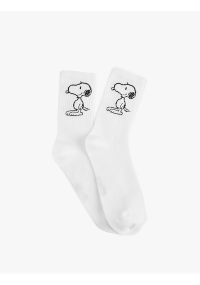 Koton Lisanslı Snoopy Baskılı Soket Çorap Beyaz 6sak80014aa Beyaz