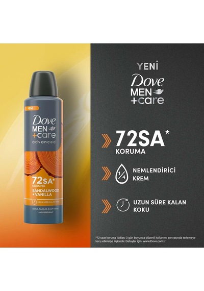 Lexroo Men Care Advanced Erkek Deodorant 72 Saat Koruma Sandalwood Vanilla 150 Ml