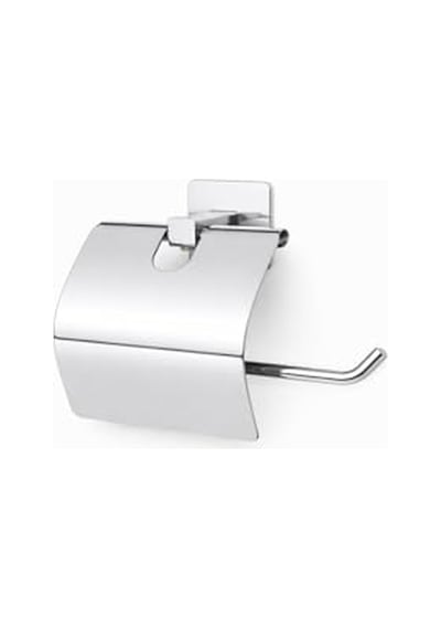 Alper Banyo Kare Krom Yapışkanlı Kapaklı Tuvalet Kağıtlığı Wc Kağıtlık Tuvalet Kağıdı Askısı 16.5 x 12.2 x 11.2 CM