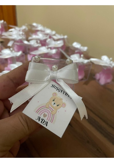 Bernami Mumluk Şamdanpinterest 10 Adet İnci Süslemeli Mika Kutulu Ayıcıklı Mum Düğün, Nikah, Söz, Kına, Sünnet, Doğum, Baby Shower Diğer