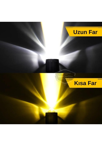 Otomobil Araç Motosiklet Mercekli Far Ampulü Led Far Sarı-beyaz Csp Led Lamba Uzun Kısa 1 Adet H4