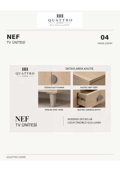 Nef Tv Ünitesi Sehpası Ahşap