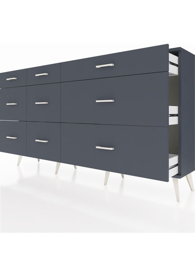 Arges Konsol 9 Çekmeceli 176x30x99 Antrasit-antrasit Antrasit - Antrasit Arges Konsol 9 Çekmeceli 176x30x99 Antrasit-antrasit Antrasit - Antrasit