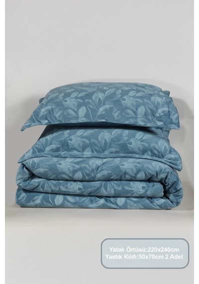 Elart Stella Comfort Uyku Seti Yatak Örtüsü Çift Kişilik 3 Parça 220x240 Cm Mavi Mavi