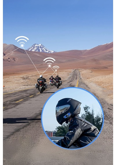 Rgb Motosiklet Kask Kulaklığı Yeni Nesil İnterkom Işıklı Kask Kulaklığı Motor Kurye Ekipman