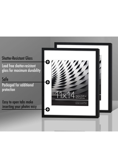 Kırılmaya Dayanıklı Camlı Resim Çerçevesi, 2'li Set, Paspartulu 20 X 25 Cm Veya Paspartusuz 28 X 35,5 Cm Fotoğra