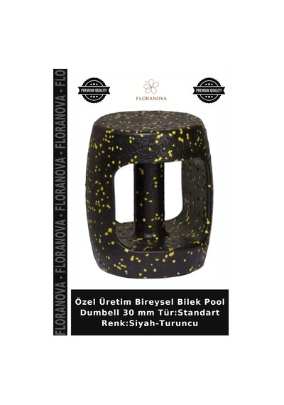 Özel Üretim Bireysel Bilek Pool Dumbell 30 Mm Tür:standart Renk:siyah-turuncu Siyah - Turuncu
