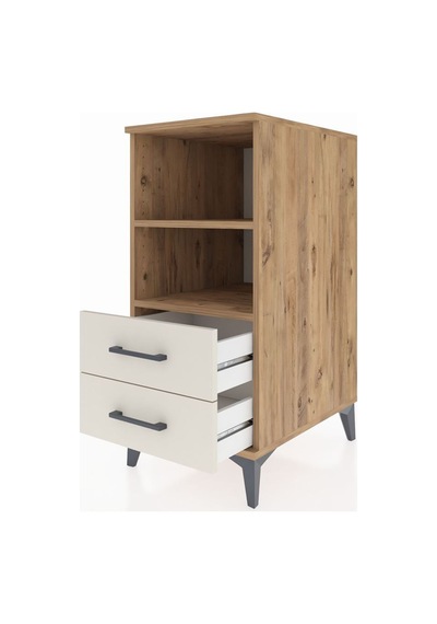 Kronos Komodin 2 Raflı 2 Çekmeceli 44x59x96 Çam-aytaşı Atlas Çam
