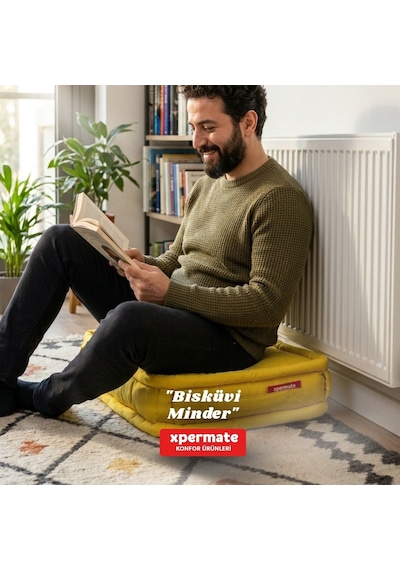 Xpermate Bisküvi Minder Petek Önü Fransız 45x45x14 Sarı