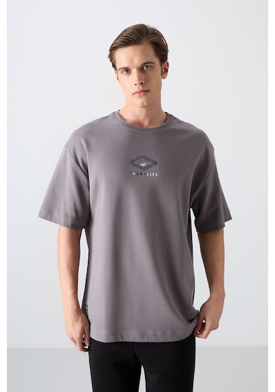 Tommy Life Koyu Gri Pamuklu Kalın Yumuşak Dokulu Oversize Fit Baskılı Erkek T-shirt - 88325 Koyu Gri Tommy Life Koyu Gri Pamuklu Kalın Yumuşak Dokulu Oversize Fit Baskılı Erkek T-shirt - 88325 Koyu Gri