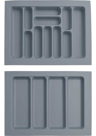 Çekmece İçi Kaşıklık Ve Kepçelik Organizer Seti 62x49 Cm 55x40 Cm'e Kadar Kesilebilir Gri