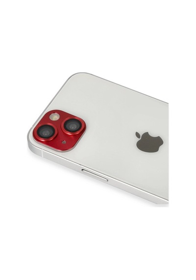 Apple İphone 13 Pers Alüminyum Kamera Lens - Kırmızı Diğer