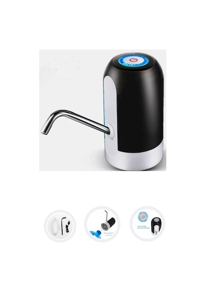 Yayke Usb Şarjlı Elektrikli Otomatik Damacana Su Pompası Siyah