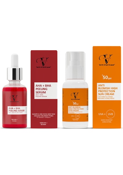 Vitanova Aha-Bha Peeling Serum 30 ML + Leke Karşıtı Güneş Kremi SPF50+ 50 ML