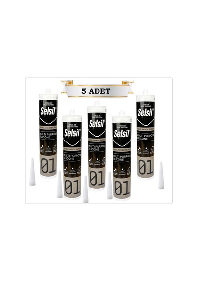 01 Silikon Beyaz 5 Adet 280 Gr Su Geçirmez Yapıştırıcı Dolgu Sızdırmazlık
