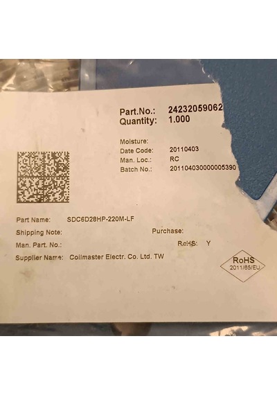 Sdc6d28hp-220lf 22uh Smd Bobin 40 Adet