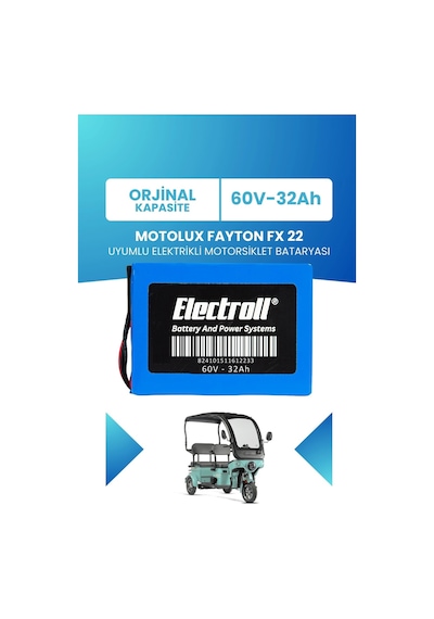 Motolux Fayton Fx 22 Uyumlu Batarya Lifepo4 60v 32ah Elektrikli Motorsiklet Bataryası