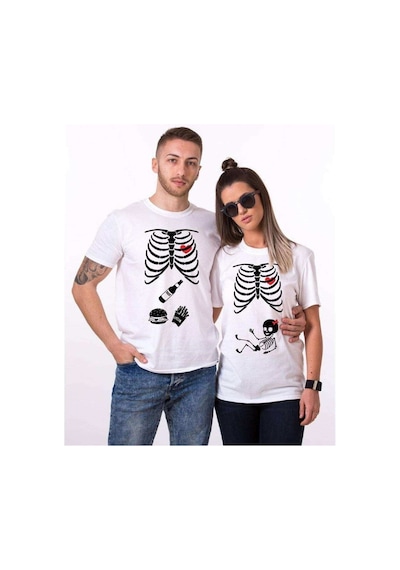 Tshirthane Iskelet Bebek Sevgili Kombinleri Tshirt Kombini Beyaz