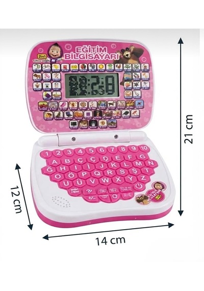 100 Fonksiyonlu Türkçe İngilizce Eğitim Bilgisayarı 2ın1 Set Eğitici Bilgisayar Ve Mouse Laptopu Mor