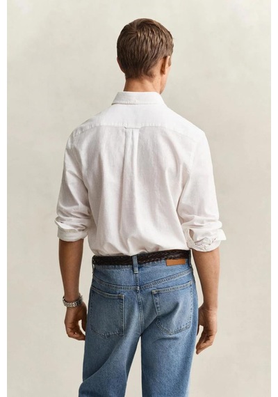 Gant Erkek Beyaz Regular Fit Logolu Gömlek-14838