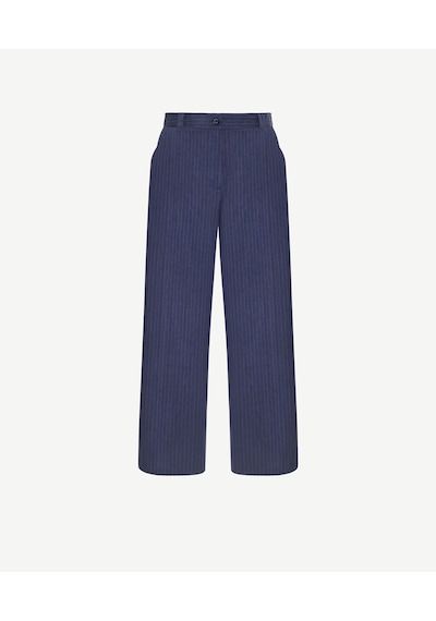 Yargıcı Geniş Yüksek Bel Pantolon 26ykpn3021x 004 Lacivert