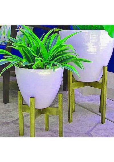 Ahşap Saksı Ayağı 2 Li Takım Saksı Stand