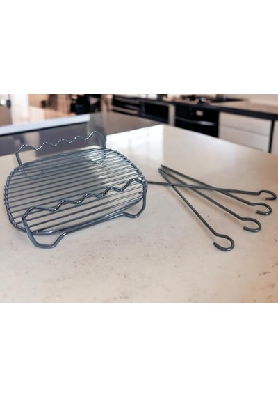 21 Cm X 21 Cm Ve 4 Adet Şiş 21 Cm Büyük Boy Airfryerlere Uygun 2 Li Set