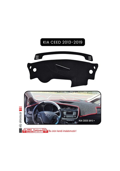 Kia Ceed 2013-2019torpido Koruma Halısı Siyah Kenar