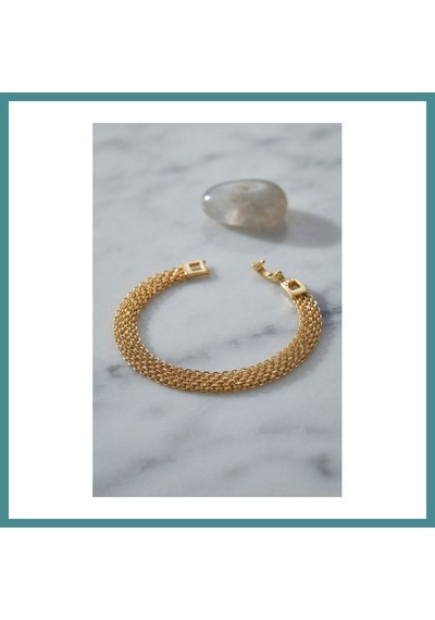 Trendexa Hasır Zincir Model Pirinç Gold Renk Kadın Bileklik Mac