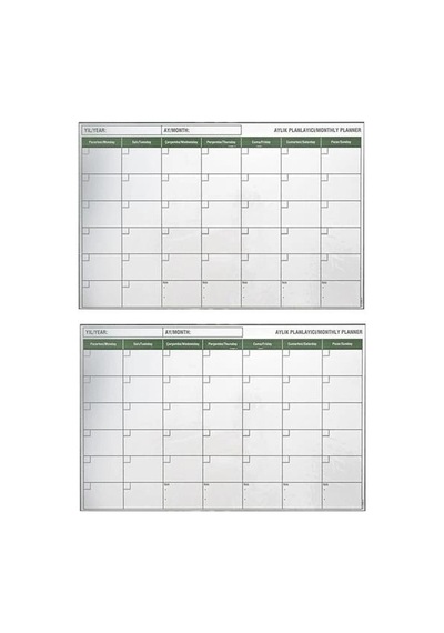 Manyetik Yapışkanlı Bir Aylık Program Planlayıcı Takvim 85x56 Cm Bx40 124-Pembe