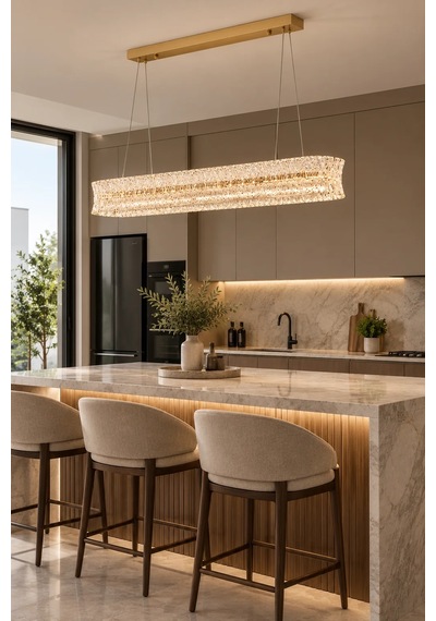 Modern Premıum Sarkıt Avize Gold Kasa Üç Renk Led Lüx Avize 172w Beyaz